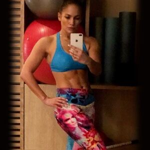 Niyama Sol by JLo Colorful Floral Script Leggings